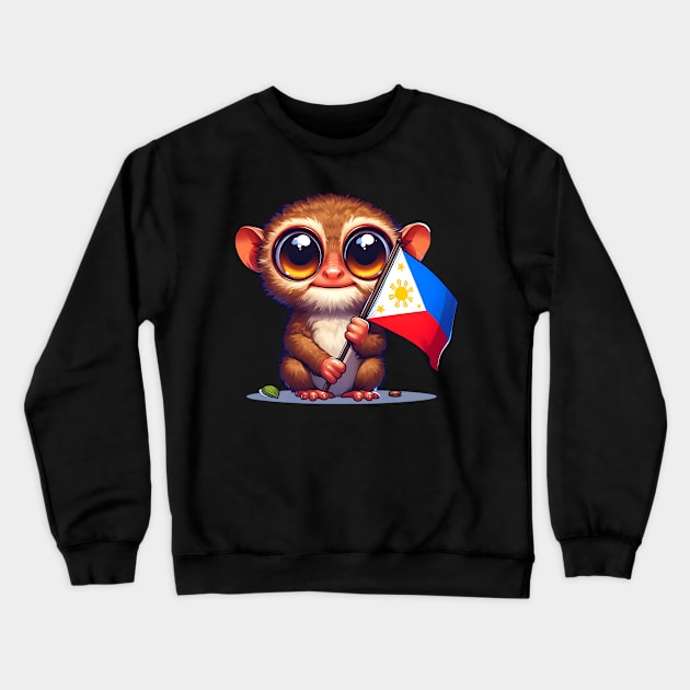 Tarsier with Philippine flag Crewneck Sweatshirt by FromBerlinGift